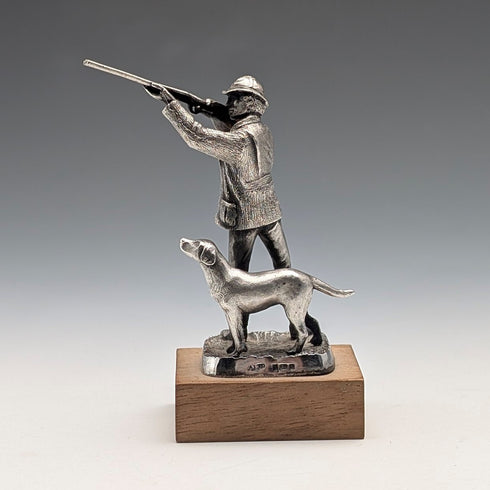 1979年 英国ヴィンテージ 純銀製 ハンター ミニチュア フィギュリン 72g Ammonite Ltd