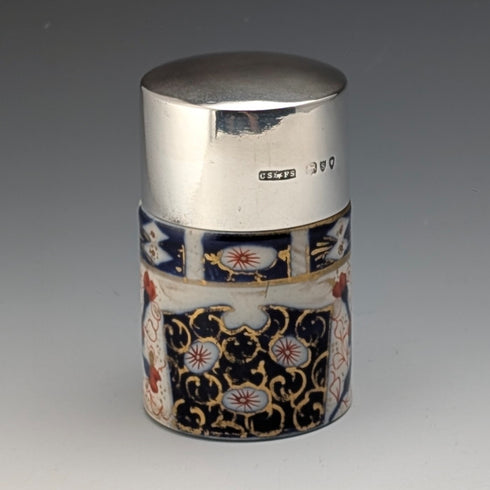 1893年英國古董銀蓋伊凡裡圖案陶瓷瓶罐,由桑德斯和謝潑德(Saunders & Shepherd)製作