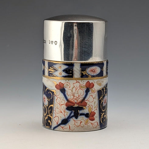 1893年英國古董銀蓋伊凡裡圖案陶瓷瓶罐,由桑德斯和謝潑德(Saunders & Shepherd)製作