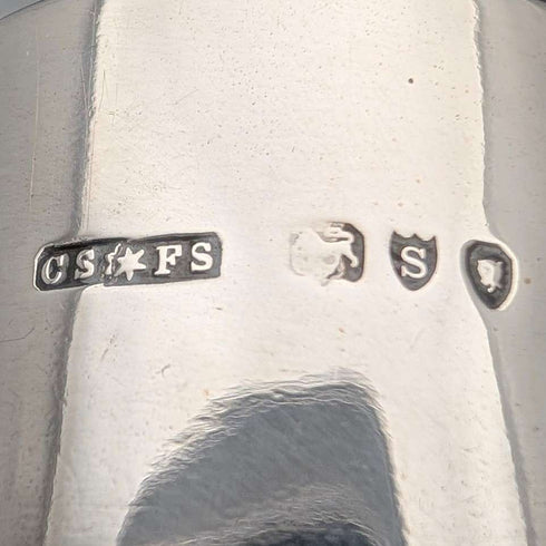 1893年 英国アンティーク 純銀蓋 伊万里柄セラミックボトルジャー Saunders&Shepherd