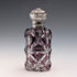 Antique British 800 Silver Lid Purple Cut Glass Portable Perfume Bottle