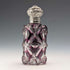 Antique British 800 Silver Lid Purple Cut Glass Portable Perfume Bottle