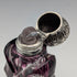 Antique British 800 Silver Lid Purple Cut Glass Portable Perfume Bottle