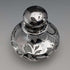 Antique American Art Nouveau Silver Overlay Glass Perfume Bottle, Alvin