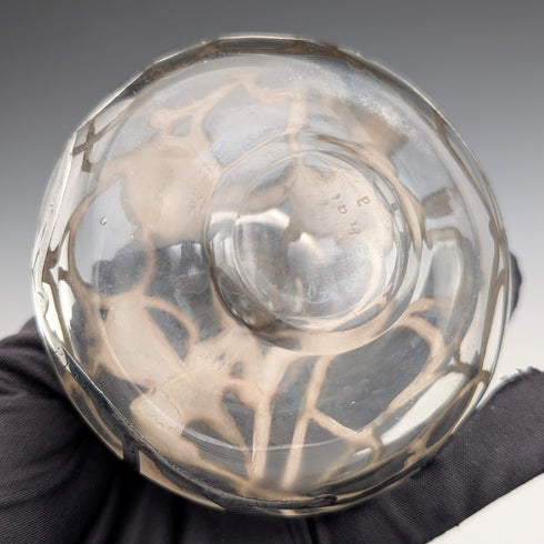 米国アンティーク アール・ヌーヴォー シルバーオーバーレイ ガラス パフュームボトル 香水瓶 Alvin