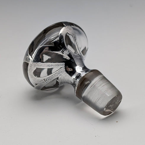 米国アンティーク アール・ヌーヴォー シルバーオーバーレイ ガラス パフュームボトル 香水瓶 Alvin