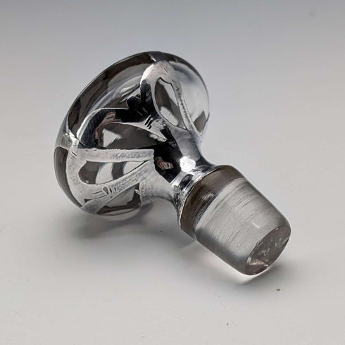 Antique American Art Nouveau Silver Overlay Glass Perfume Bottle, Alvin