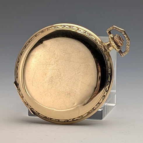 1930年代左右 吉拉爾·柏格 18K金懷錶 獵人式錶殼 運作良好 附皮革盒