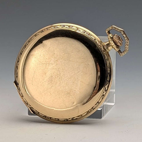 Girard-Perregaux pocket watch, circa 1930, 18K gold, hunter case, good working condition, with leather box.