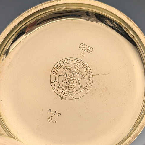 1930年代左右 吉拉爾·柏格 18K金懷錶 獵人式錶殼 運作良好 附皮革盒