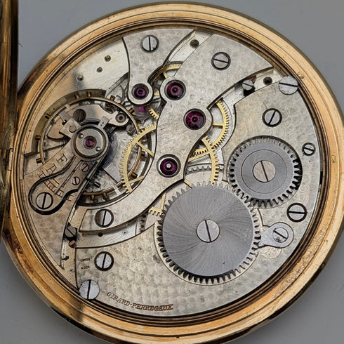 1930年代左右 吉拉爾·柏格 18K金懷錶 獵人式錶殼 運作良好 附皮革盒