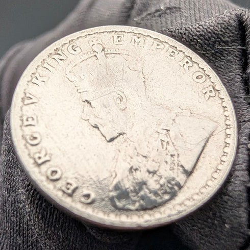 英国ヴィンテージ アンティーク銀貨アレンジ シャツスタッズボタン 4個セット ケース入