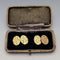 British Vintage Floral Rold Gold Oval Cufflinks