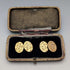 British Vintage Floral Rold Gold Oval Cufflinks