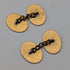 British Vintage Floral Rold Gold Oval Cufflinks