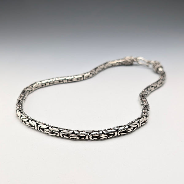 復古純銀拜占庭鍊式項鍊,46厘米,98克