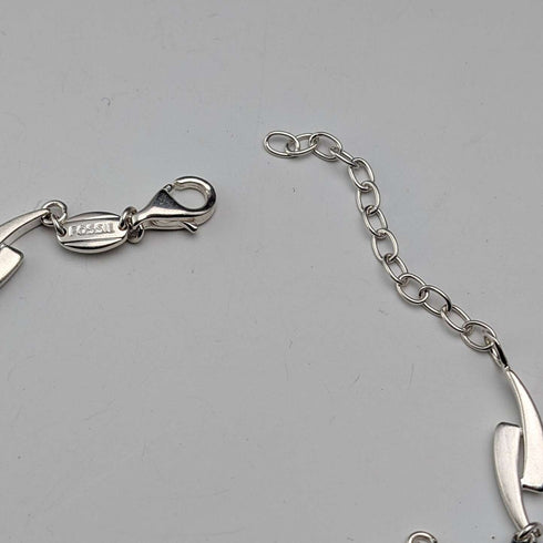 Vintage Sterling Silver Fancy Link Chain Necklace, 42cm, 23g, FOSSIL