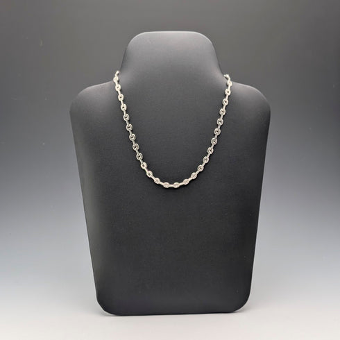 ヴィンテージ 純銀製 モダニストリンクチェーン ネックレス42cm 28g FOSSIL