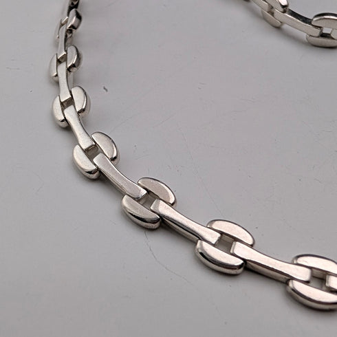 ヴィンテージ 純銀製 モダニストリンクチェーン ネックレス42cm 28g FOSSIL