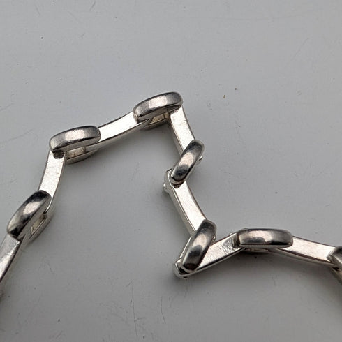 ヴィンテージ 純銀製 モダニストリンクチェーン ネックレス42cm 28g FOSSIL