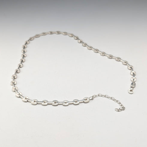 ヴィンテージ 純銀製 モダニストリンクチェーン ネックレス42cm 28g FOSSIL