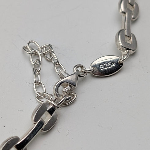 ヴィンテージ 純銀製 モダニストリンクチェーン ネックレス42cm 28g FOSSIL