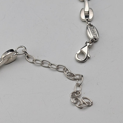 ヴィンテージ 純銀製 モダニストリンクチェーン ネックレス42cm 28g FOSSIL