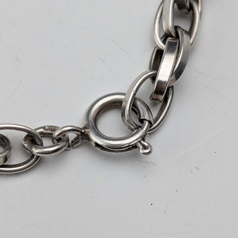 英国ヴィンテージ 純銀製 ダブルアズキチェーン ネックレス55cm 30g B&P