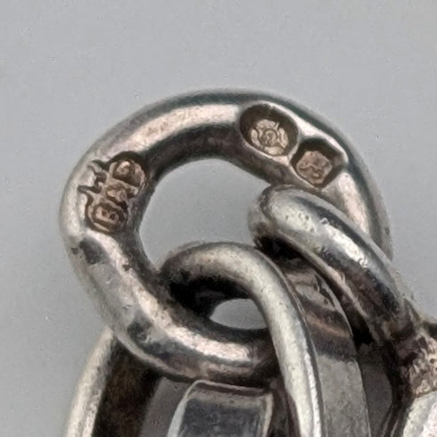 英国ヴィンテージ 純銀製 ダブルアズキチェーン ネックレス55cm 30g B&P