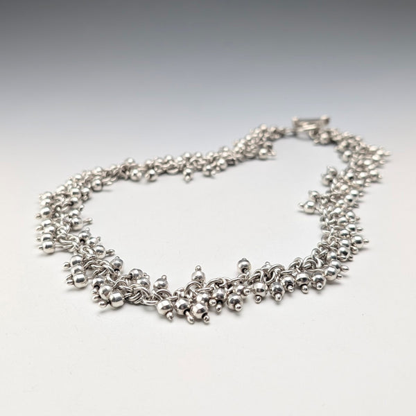 英國復古純銀串珠吊墜項鍊,52厘米,87克,HH