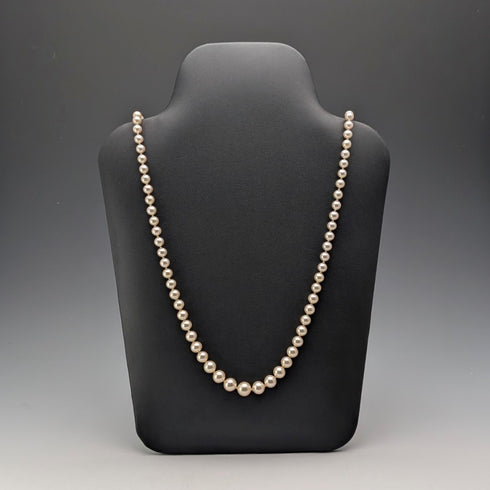 英国ヴィンテージ パールネックレス 70cm 9ctゴールド留め具 ケース付 Ciro