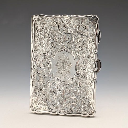 1898 British Antique Sterling Silver Cigarette Case, 69g, William Neale