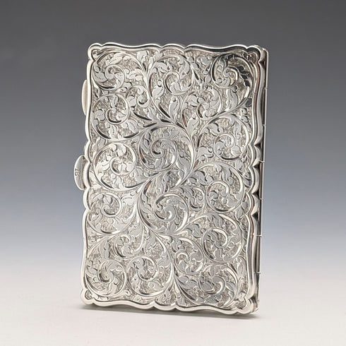 1898 British Antique Sterling Silver Cigarette Case, 69g, William Neale
