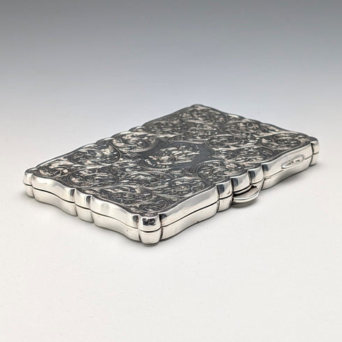 1898 British Antique Sterling Silver Cigarette Case, 69g, William Neale