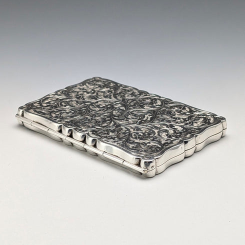 1898 British Antique Sterling Silver Cigarette Case, 69g, William Neale