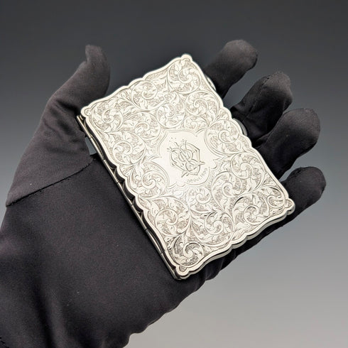 1898 British Antique Sterling Silver Cigarette Case, 69g, William Neale