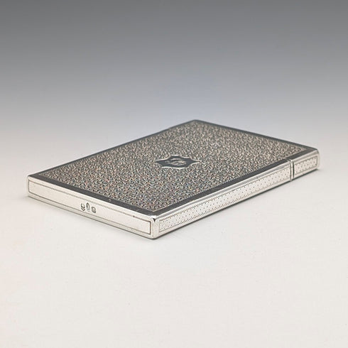 1839 British Antique Wriggle Pattern Sterling Silver Card Case, 83g, Joseph Willmore