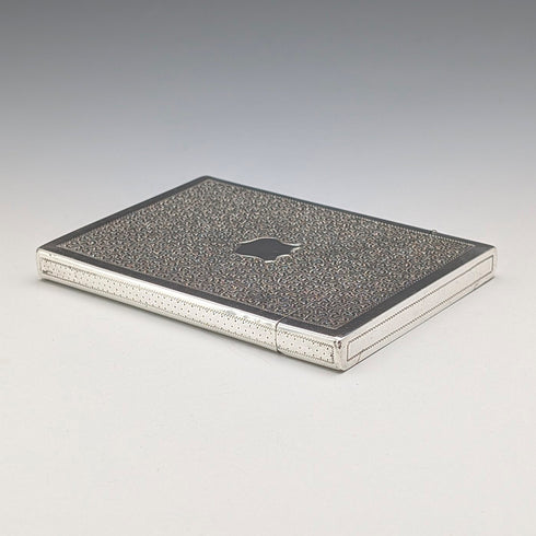 1839 British Antique Wriggle Pattern Sterling Silver Card Case, 83g, Joseph Willmore