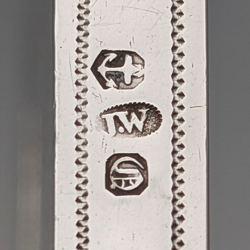 1839 British Antique Wriggle Pattern Sterling Silver Card Case, 83g, Joseph Willmore