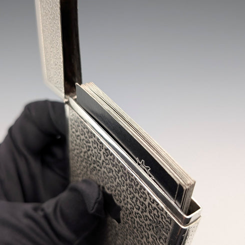 1839 British Antique Wriggle Pattern Sterling Silver Card Case, 83g, Joseph Willmore