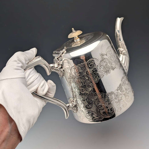 約1905年英國古董鍍銀茶壺,約翰·亨利·波特製作