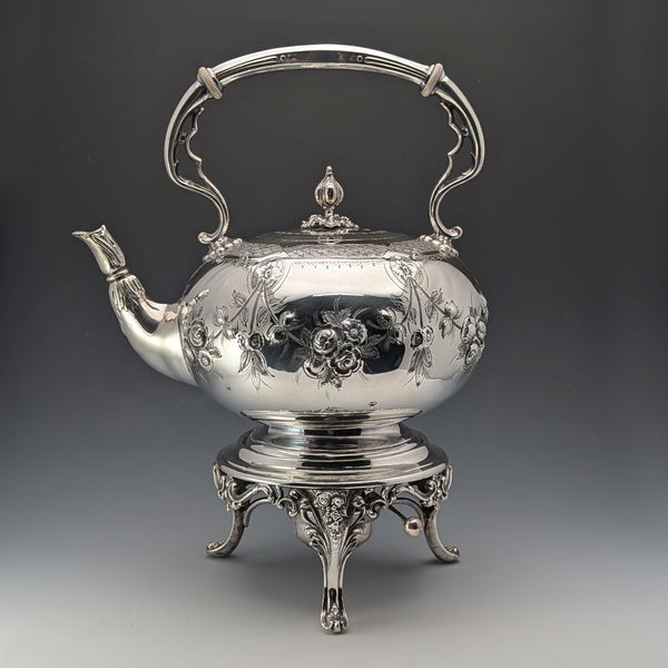 1900年頃 英国アンティーク シルバープレート製 ティーケトルセット W.W. Harrison&Co