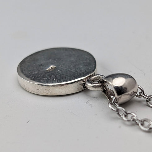 ヴィンテージ 純銀台座 2色マザーオブパール ペンダント ネックレス付