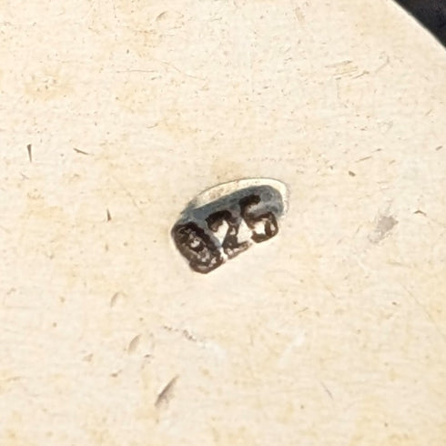 Vintage sterling silver two-tone mother-of-pearl pendant with necklace