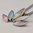 Vintage sterling silver base, five-color mother-of-pearl flower-shaped pendant with necklace