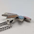 Vintage sterling silver base, five-color mother-of-pearl flower-shaped pendant with necklace
