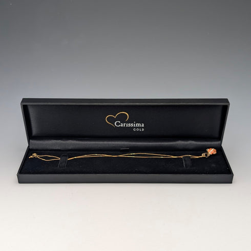 英国ヴィンテージ 9ctゴールド エナメル彩色 魚型ペンダント 9ctゴールドチェーン Carissima ケース入