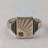 Vintage sterling silver and 9ct gold plated signet ring (size 22)