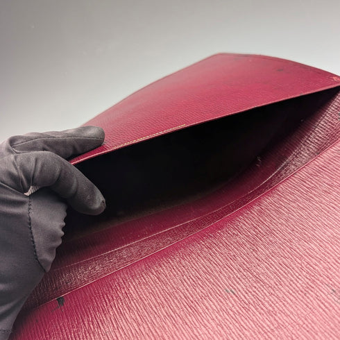 1904年 英国アンティーク バーガンディーレザー ファイルホルダー Arthur William Clare