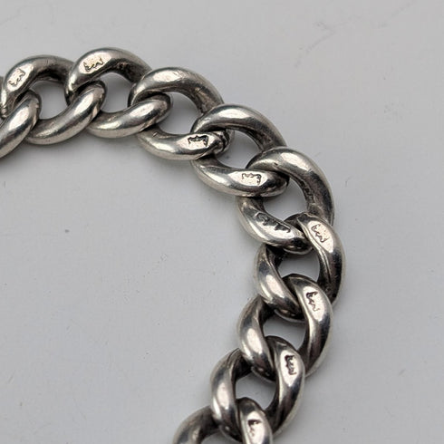 約 1919 年英國古董純銀阿爾伯特鏈,53 克,純銀獎章錶鍊